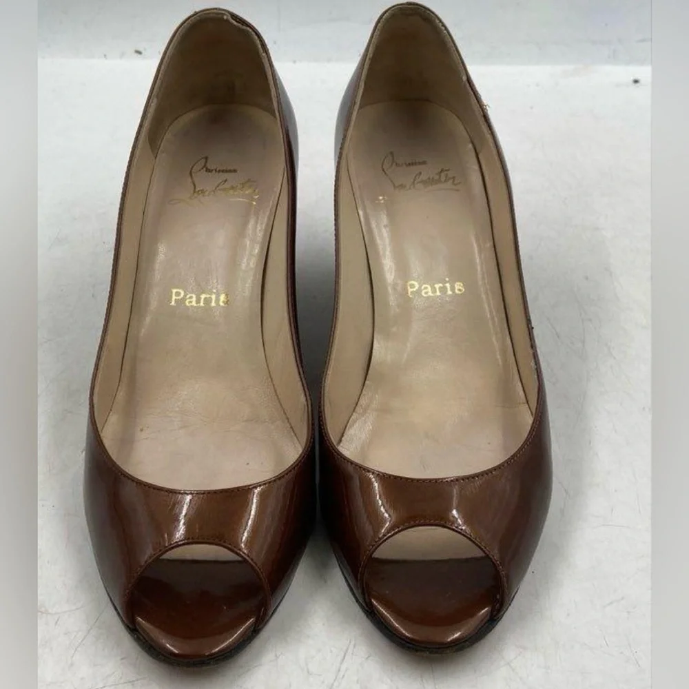 Christian Louboutin Brown Wedge Pumps